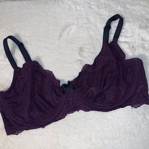 38DD Gillian & O’Malley Intimates unlined purple lace bra